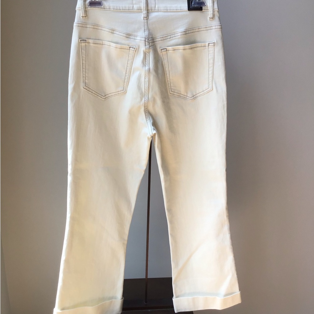 Current Elliot Cream Cropped Cuffed Kick Flare Jeans - Picture 4 of 11